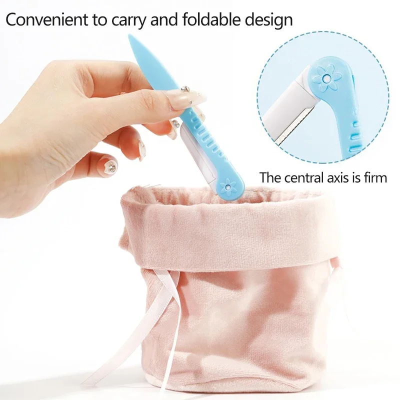 3PCS Portable Eyebrow Trimmer Safe Eyebrow Shaper Foldable Eyebrow Trimmer Razor Blade Razor Women's Makeup Tools 4