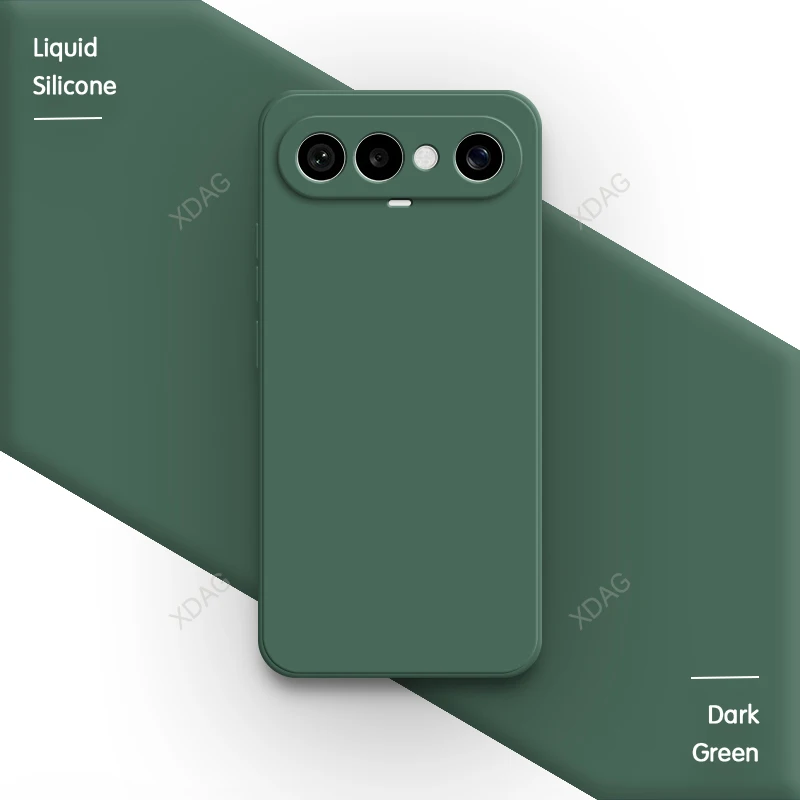 Liquid Silicone Shockproof Phone Case with Square Lens Protection - Soft Back Cover