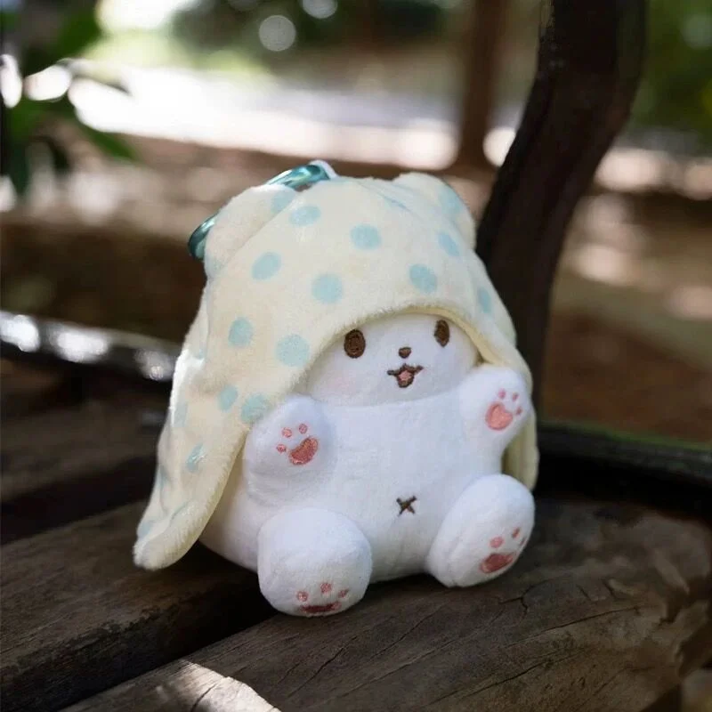 Marumofubiyori Plush Keychain Clip Moppu Bear Kawaii Cute Bag Keychains Mascot Keyring Keyholder Girls Toys 3