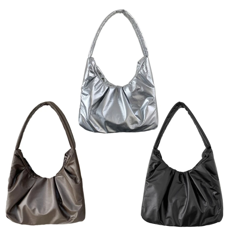 

Versatile Shoulder Bags Armpit Bag Handbag Solid Color PU Leather Tote Bag