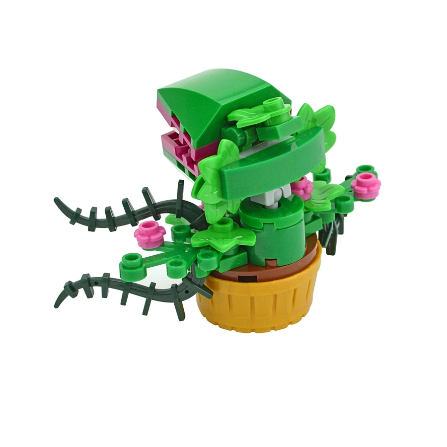 Mini Potted Green Man-Eater Plant Building Blocks Set - Unique Flower Brick Toy Gift