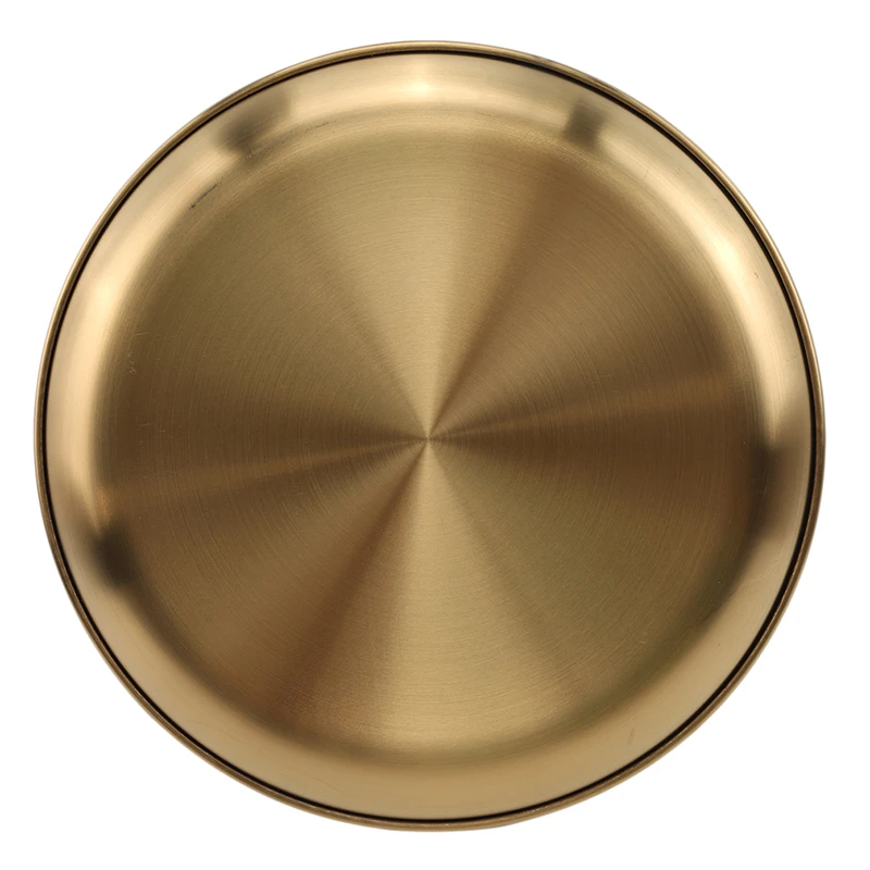 Dining Dish Dinner Plates European Style Gold Dessert Plate Kitchen Serving Dishes Salad Round Plate Cake Tray Western Steak Round Tray