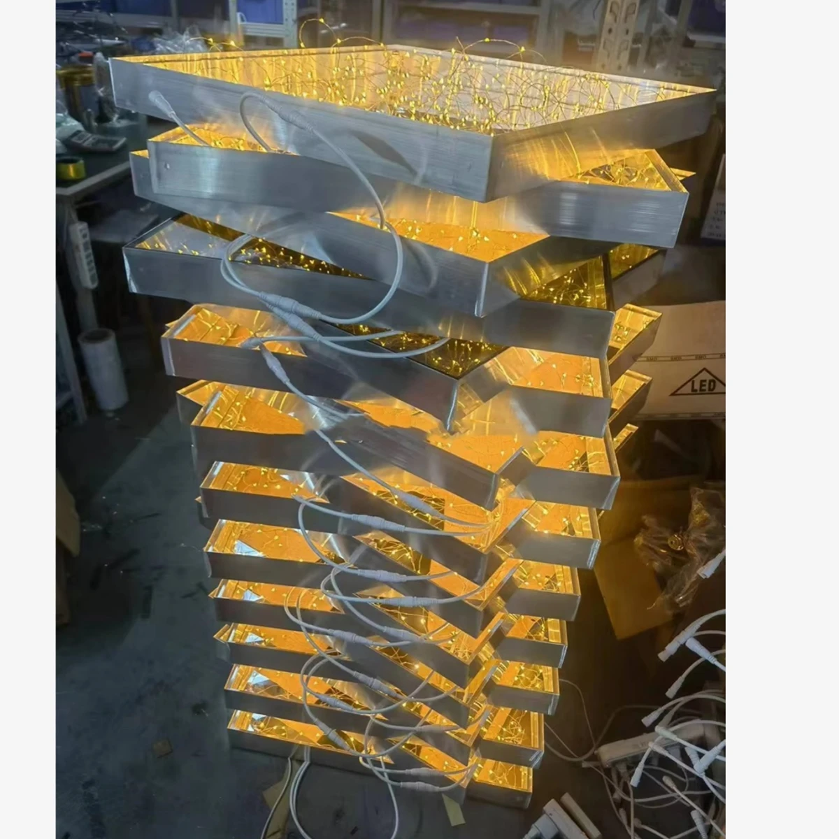 10pcs）Wedding Props Warm White Led Light Up Dance Floor not Glass Stage For Wedding Stage Round Square Platform