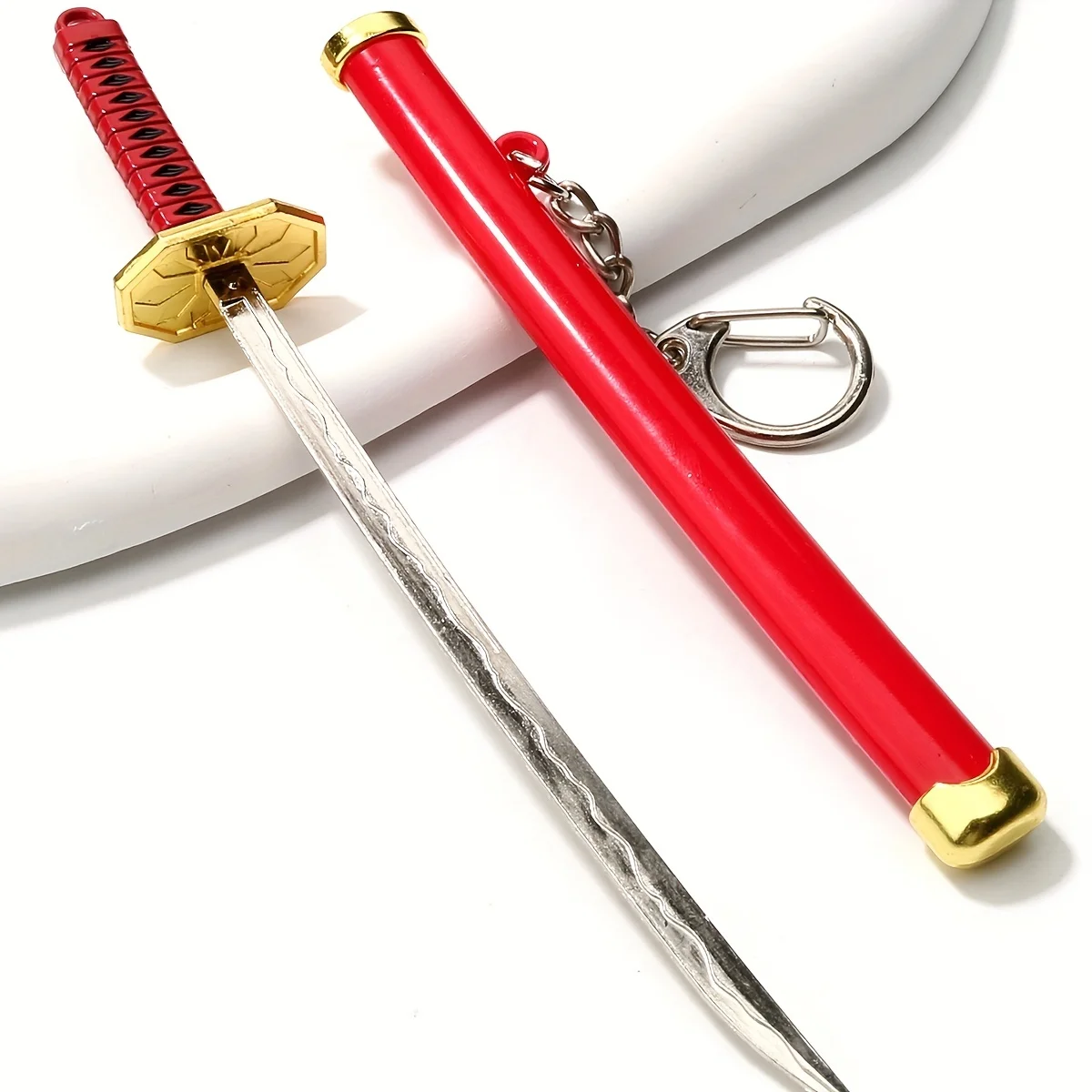 Mini Toy Samurai Knife Key Chain Toy Metal Weapon Sword Keychain Key Ring Weapon Model Alloy Keychain For Men