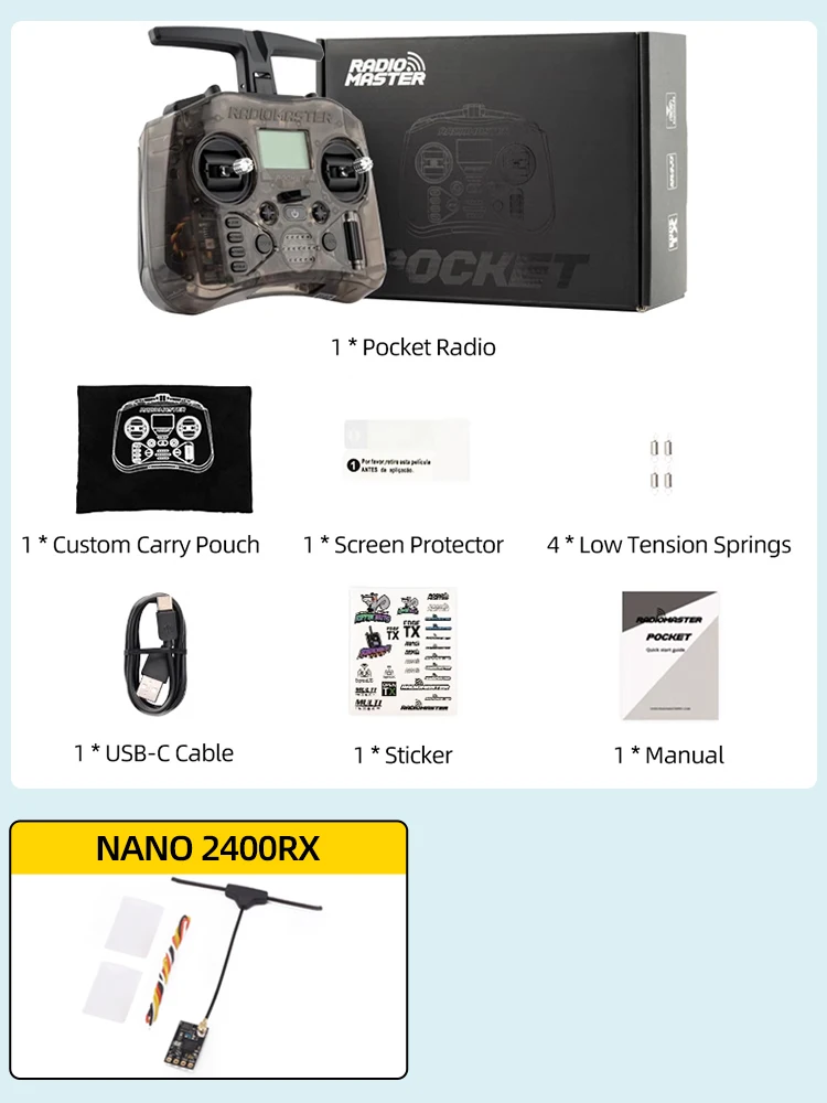 Radiocommande RadioMaster Pocket ELRS 2.4GHz