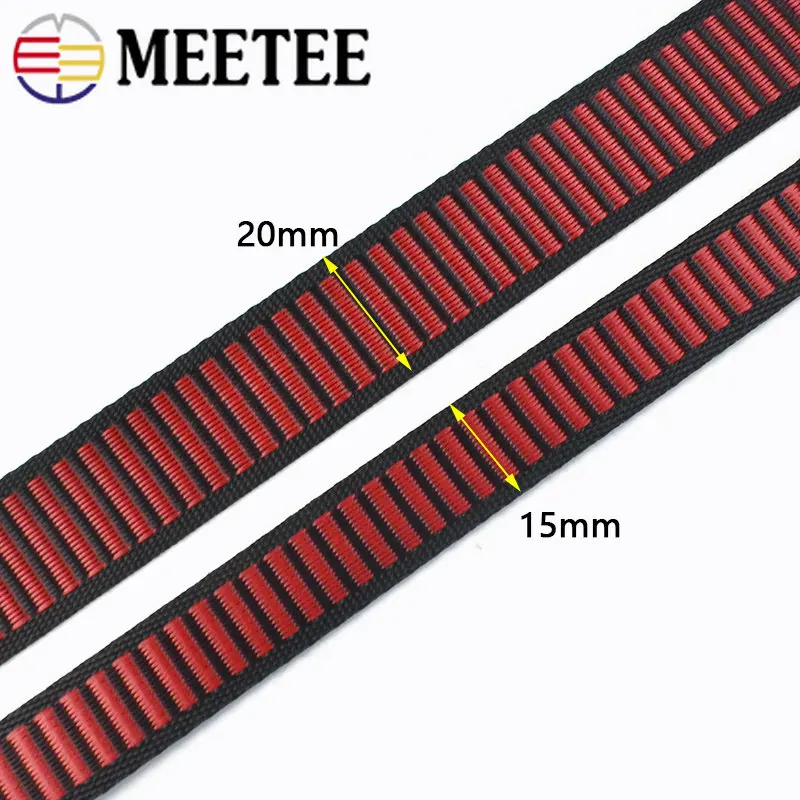 2-10M 15/20mm 나일론 스트라이프 웨빙 스트랩 가방 벨트 수하물 테이프 수제 장식 리본 밴드 바이어스 바인딩 DIY 재봉 액세서리