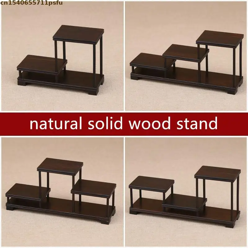 

Purple Sandalwood Miniature Display Stand Vase Figurines Flower Pot Sorting Table Base Bonsai Plant Decor Shelf Tea Set Pedestal