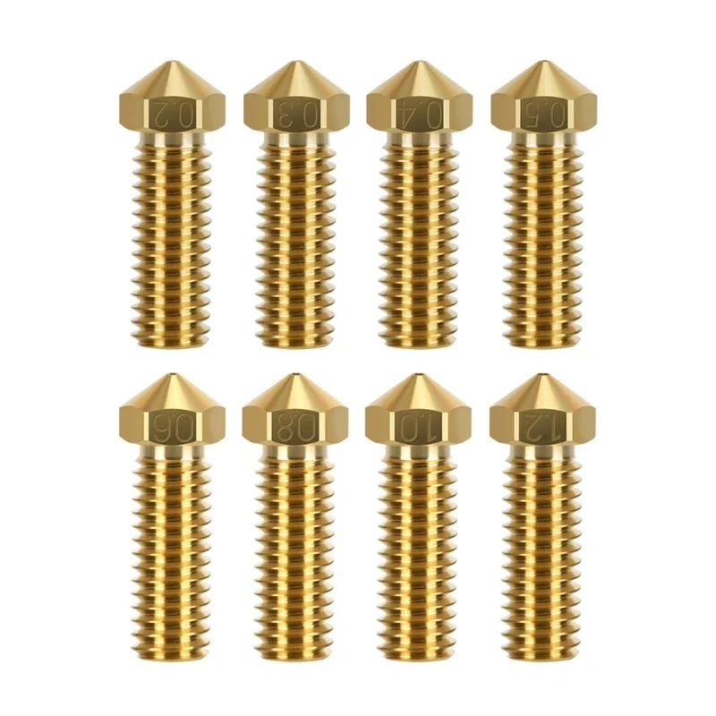 

Набор из 2 латунных сопел для 3D-принтера 0,2/0,3/0,4/0,5/0,6/0,8/1,0/1,2 мм сопла высокоскоростная печать гладкая E8BE