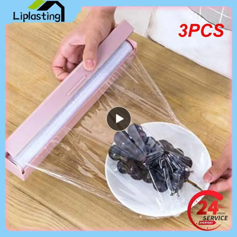 

3PCS Kitchen Accessories Time-saving Cling Film Cutter Space-saving In-demand Wrap Dispenser Kitchen Accessory Organizer
