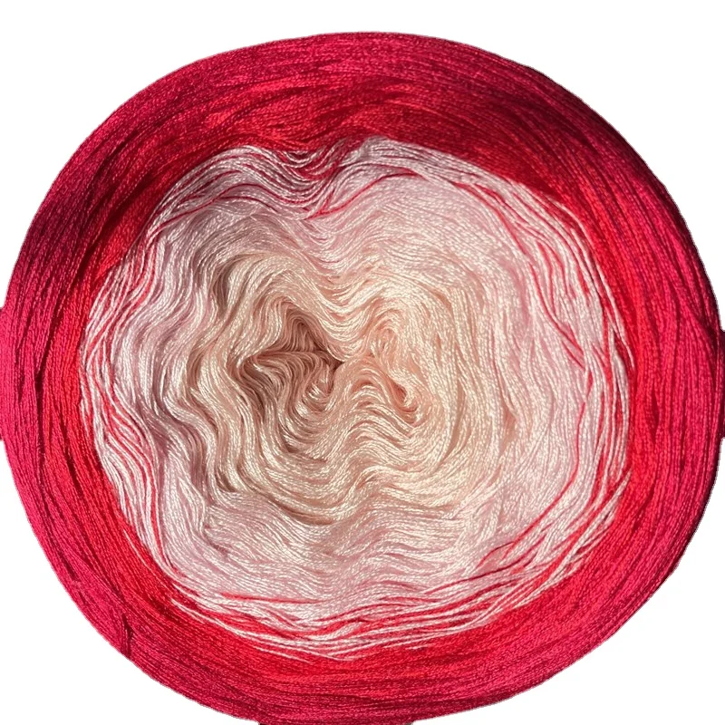300g Cake Gradient Color Crocheted Shawl Blanket DIY Hand Knitted Cotton Blended Yarn 6