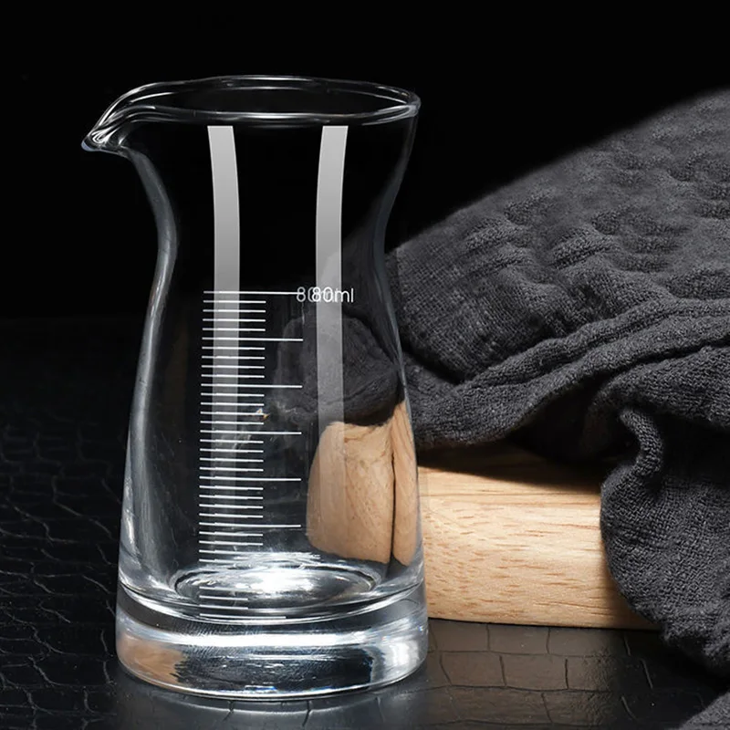 4pcs Set 80ml Wine Dispenser Whiskey Pot Drinkware Foreign Wine Household Measuring Jug Glass Pot with Scale Transparent