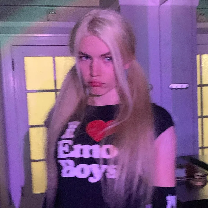 

Женская короткая футболка в стиле Харадзюку, с надписью «Goth»