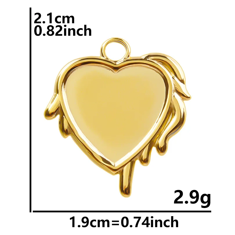 5 teile/los Metall Sonne Herz Rechteck Geometrische Edelstahl Basis Anhänger Für Schmuck Machen Liefert DIY Stein Strass Charme – Detail 4