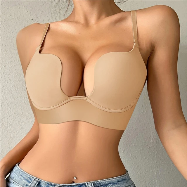 Backless Bra Invisible Bralette Deep U Bras Low Back Underwear Push Up  Brassiere Women Seamless Lingerie Sexy Corset Bra - AliExpress