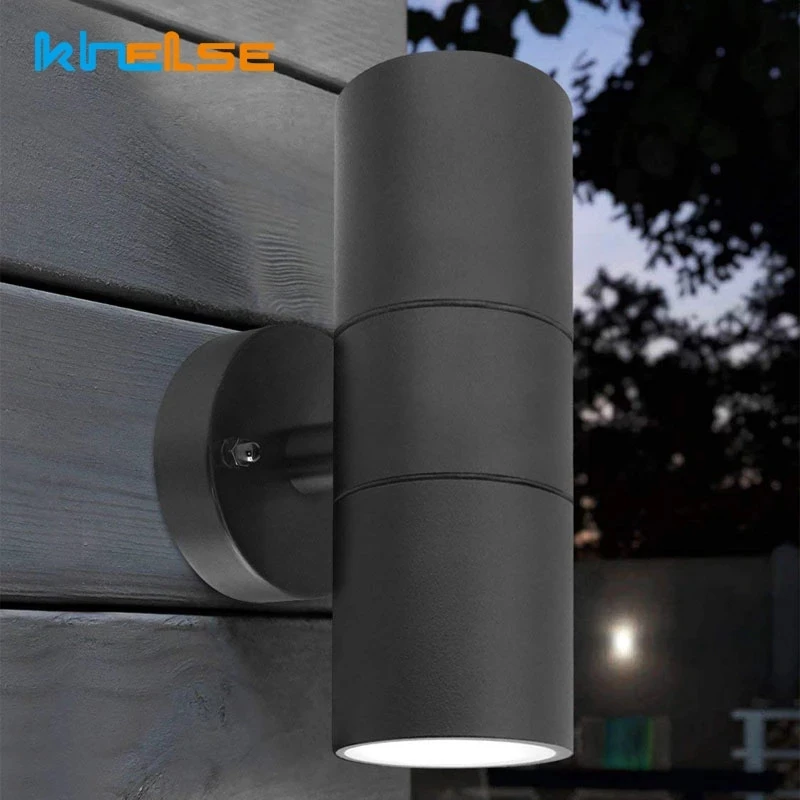 Stainless Steel Outdoor Wall Lamp Modern Garden Porch GU10 LED IP65 Waterproof Up Down Spotlight Wall Sconce Lights 110V 220V