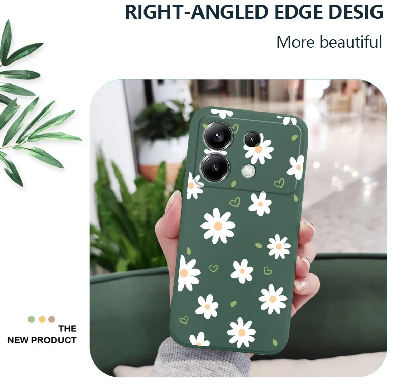 Zarte Daisy Telefon Fall Für Xiaomi Poco F8 F7 X7 X6 F6 M6 M5 M5S F5 X5 F4 X4 M4 F3 M3 X3 Pro 4G 5G GT Silikon Abdeckung – Detail 6
