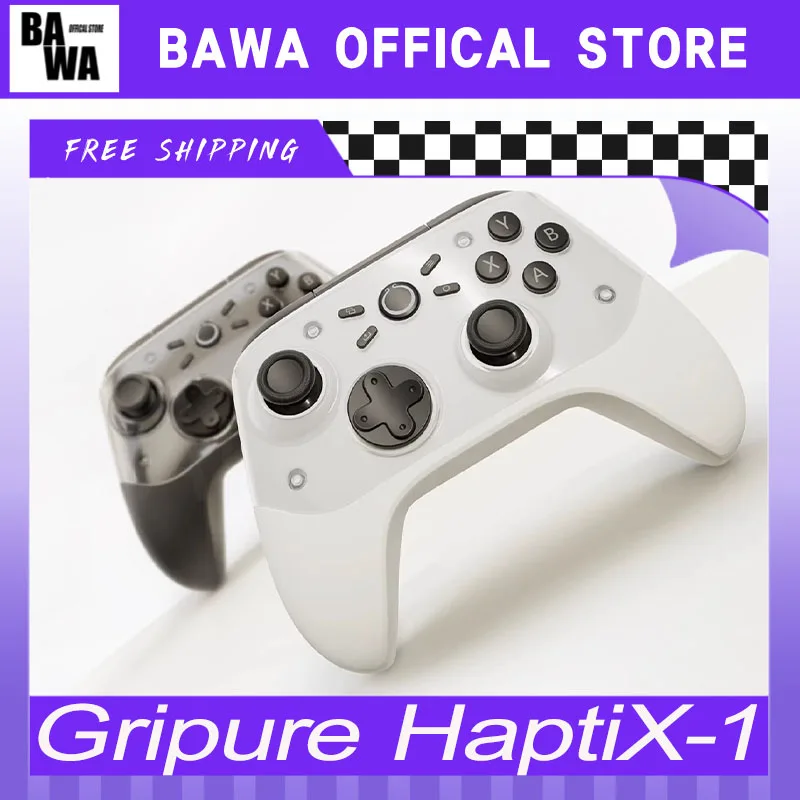 Gripure HaptiX-1 게임 컨트롤러 8K 정전식 조이스틱 마그네틱 케이스 비대칭 모터 Kailh 모션 컨트롤 지원 블루투스