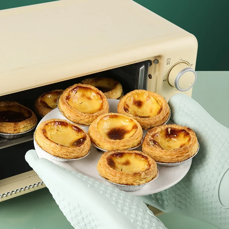 Anti-scald Thickened Silicone Gloves Heat Resistant Microwave Oven Baking Gloves BBQ Gloves Anti-slip Heat Insulation Mitts