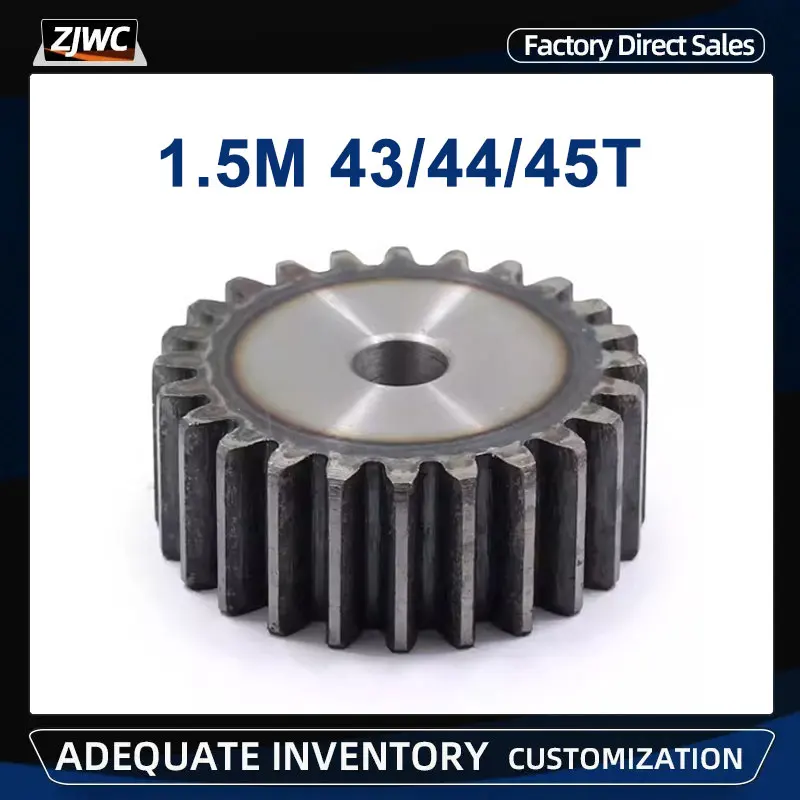 Flat Gear 1.5M-43T 44T 45T 45# Steel Cylindrical Gear Height 15 mm High ...