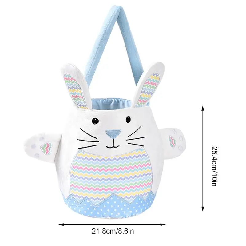 Easter Bags With Handles Reusable Bunny Tote With Handles Spring Rabbit Egg Hunts Party Supplies Candy Container For Boys Girls