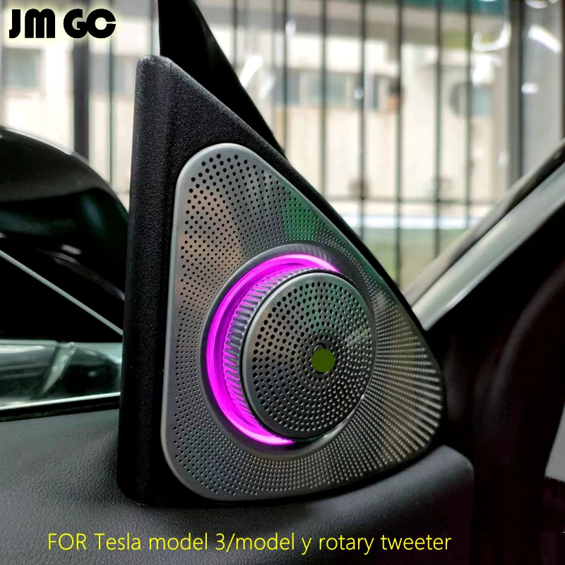 Car Speaker For Tesla Model 3 Model Y Illuminated Revolving Door