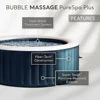 Bubble Massage Spa Set: Includes Energy Efficient Spa Cover – 2 Contoured Headrest – LED Light – 4 Person 3