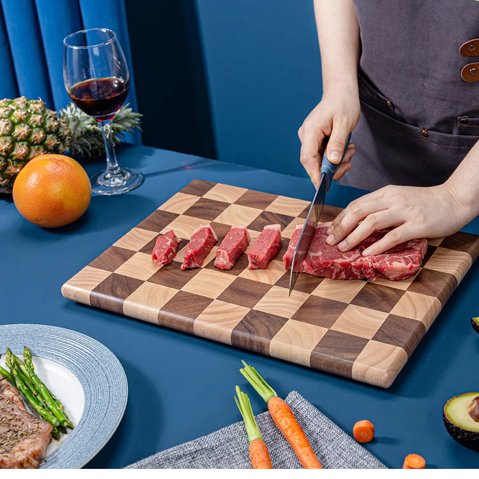 

Кухонная доска из резины и ореха, ручная полировка, большая Высококачественная деревянная доска, кухонные инструменты, кухонная доска из массива дерева