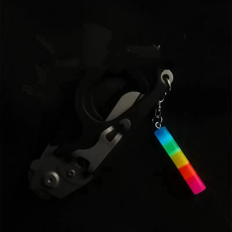 Colorful Stick Luminous EDC Pendant Resin Self-luminous Signal Marker Key Chain Non-tritium Tube Creative Bag Hanging Buckle