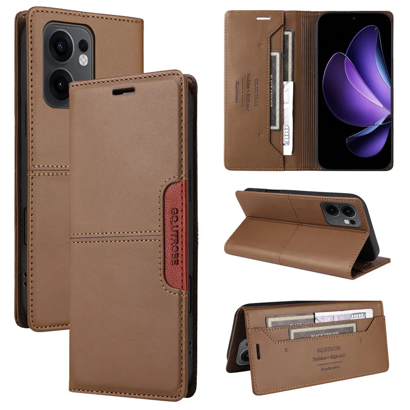 Magnetic Anti-Theft Leather Wallet Phone Flip Case Holder