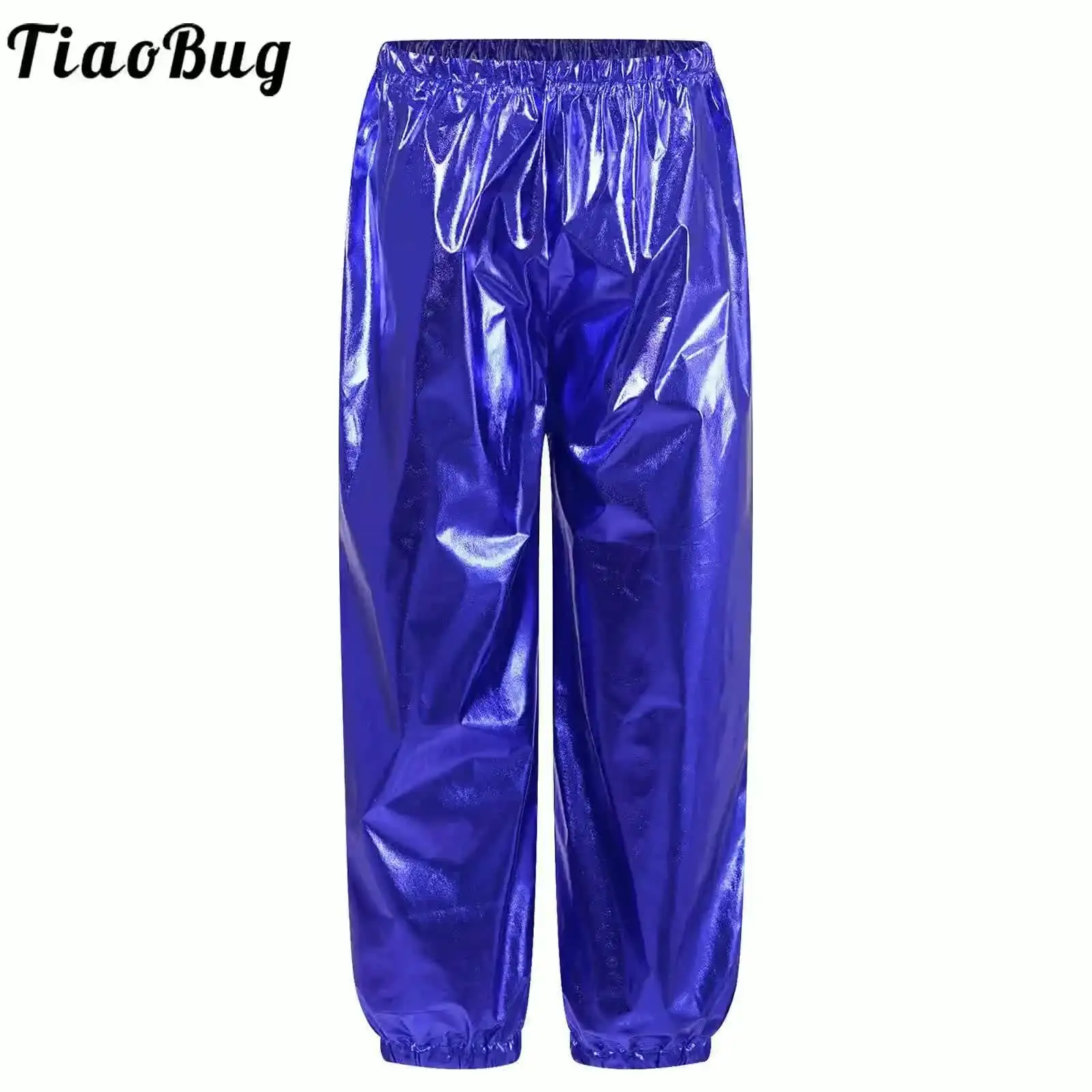 Jugaoge Glanzende broek voor meisjes en jongens, metallic sportbroek