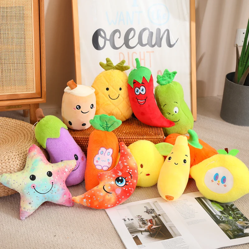 22cm Creative Vegetables Fruits Sky Series Soft Plush Dolls Interesting Sofa Room Decor Birthday Xmas Gifts for Girls Kids Boys