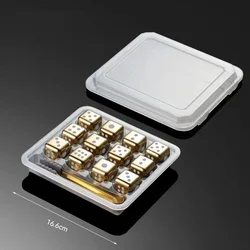 Premium Reusable Stainless Steel Whiskey Stones Set (Dice 12pc Gold)