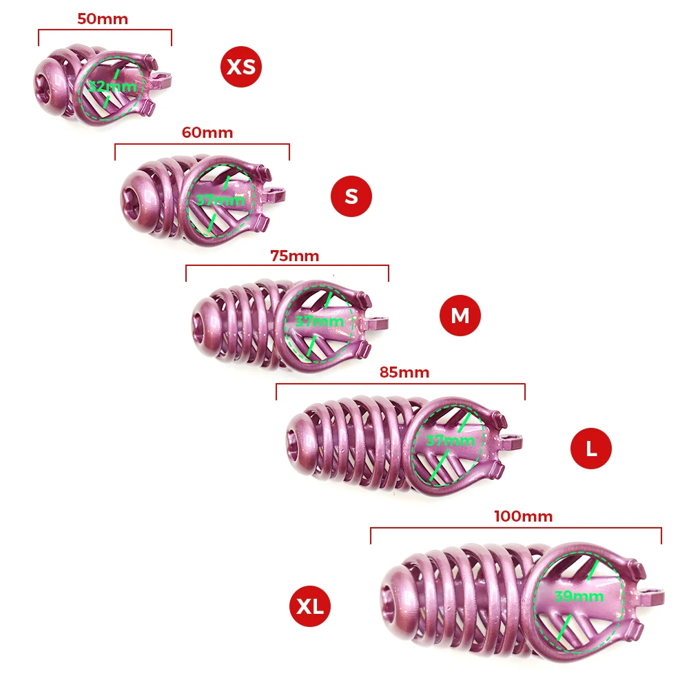 

Sexy Purple Cock Cage Sissy Chastity Cage BDSM Male Bondage Penis Ring Lock Male Slave Erotic Gay Ladyboy 18+ Toys for Femboy