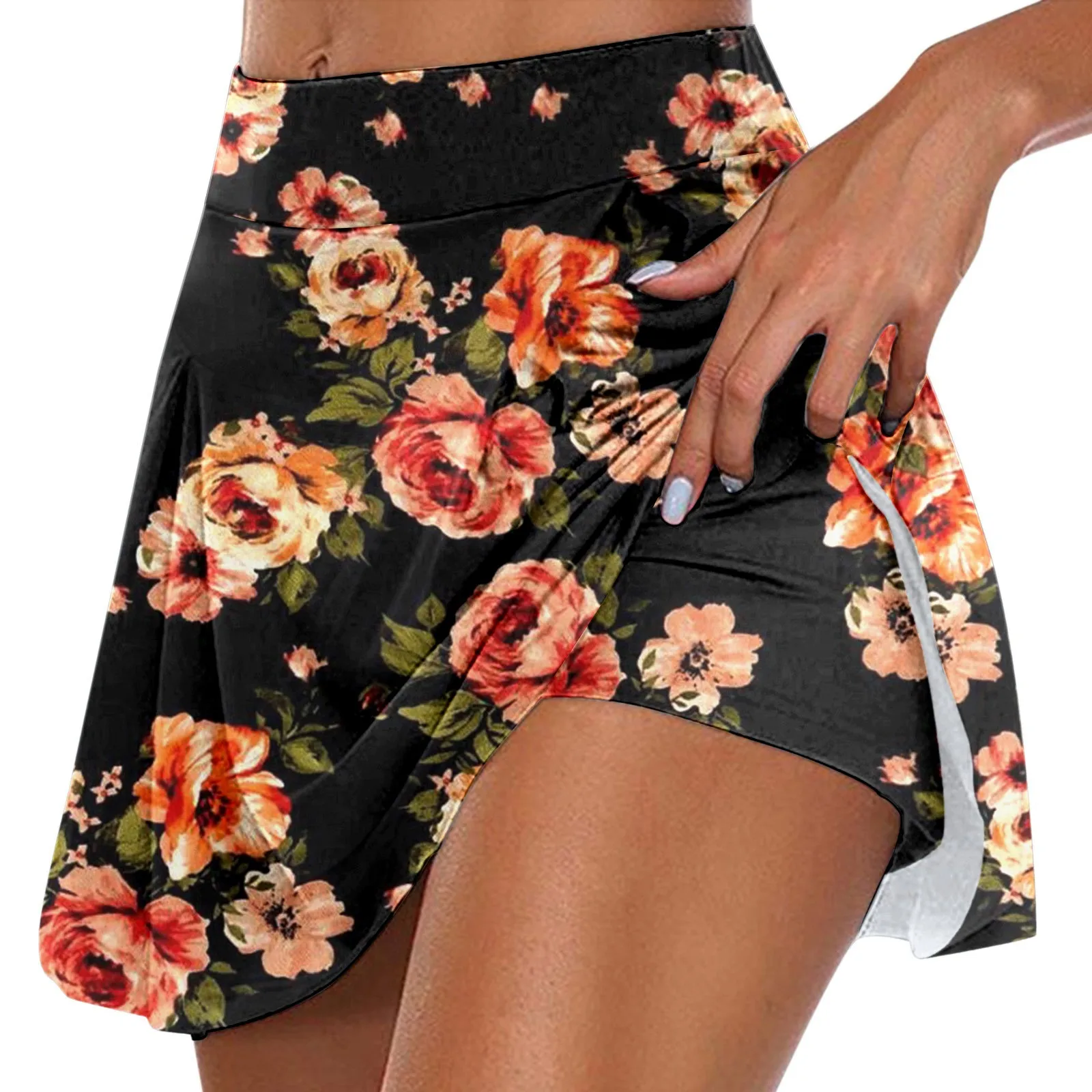 

Casual Sport Shorts Skirts Running Women'S Summer Breathable Sweat Shorts Sexy High Waist Retro Floral Short Pant Outdoor Jogger