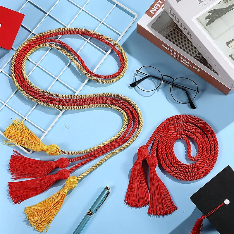 1Pc Fashion Graduation Honor Cords Tassel Polyester Yarn Honor Cord For Graduation Students 170CM Hats Decor Cord