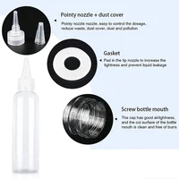 10Pcs Transparent Sharp-mouth Bottle 10/30/50/60/100/120ml Plastic Squeezable Needle Bottles Color Paste Bottle Ink Glue Bottle 2