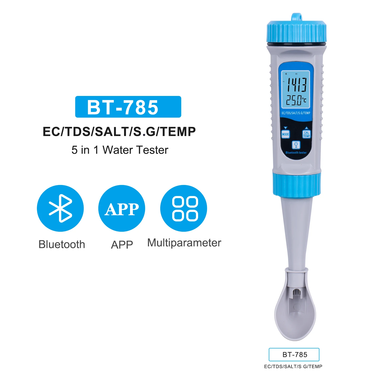 

5 в 1 тестер качества воды для бассейна тестер воды EC/TDS/Соль/s. G/Temp тестер воды детектор с подсветкой для аквакультуры