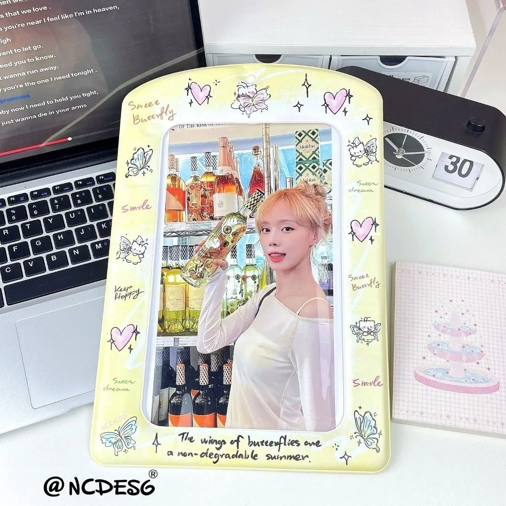 Trendiger A4-Fotokartenhalter aus PVC, Schutzhülle für koreanische Idol-Fotos, bunte Riesen-Schutzhüllen für Postkarten, Geschenk für Mädchen – Detail 2