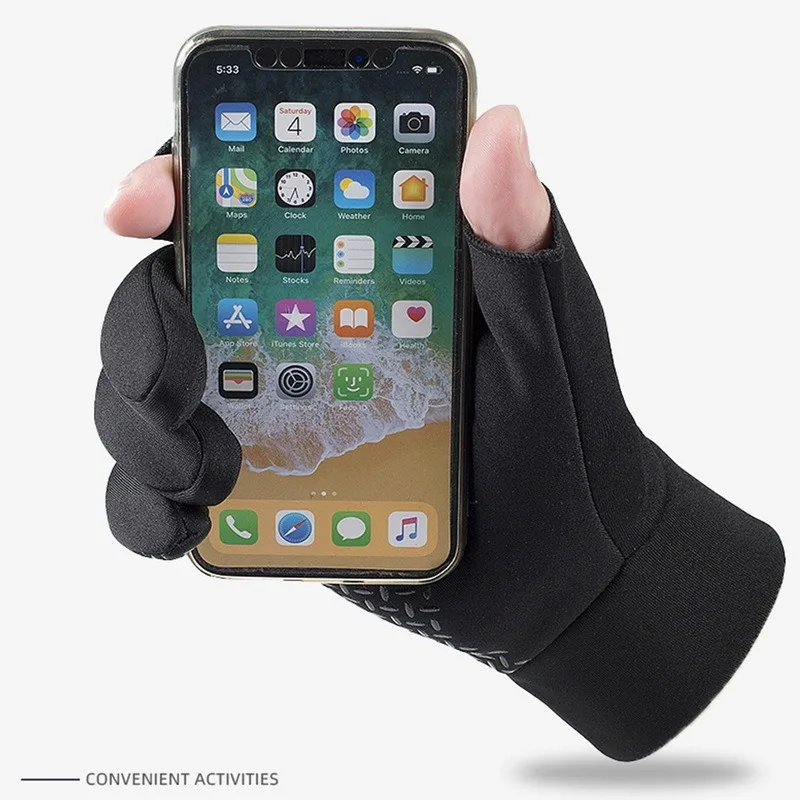 Thermo-Winter-MTB-Handschuhe, Touchscreen, winddicht, Radfahren, rutschfeste Handschuhe, für Männer und Frauen, wasserabweisend, zum Laufen, Wandern, Skifahren – Detail 6