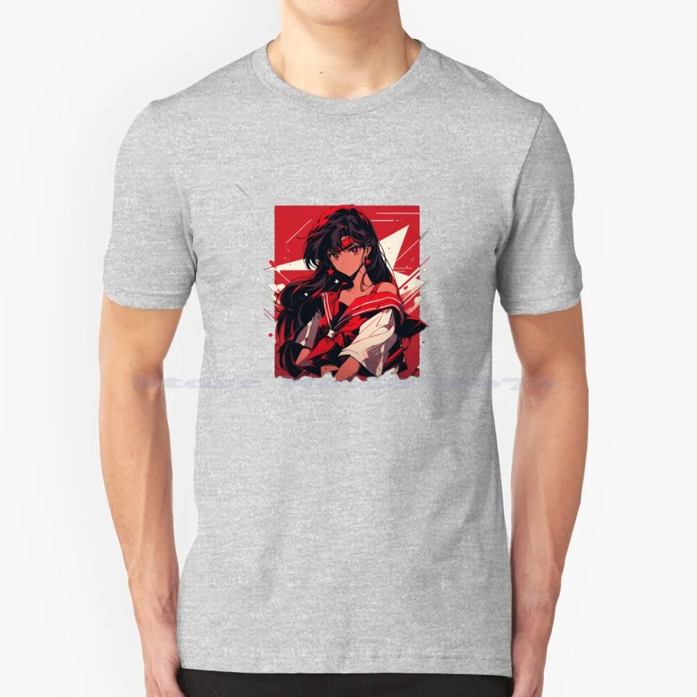 Sailor Mars Maglietta Retrò Anni '90 100% Cotone Tee Sailor Venus Sailor Mars Anime Manga Anni '90 Classic Retro Synthwave Estetica
