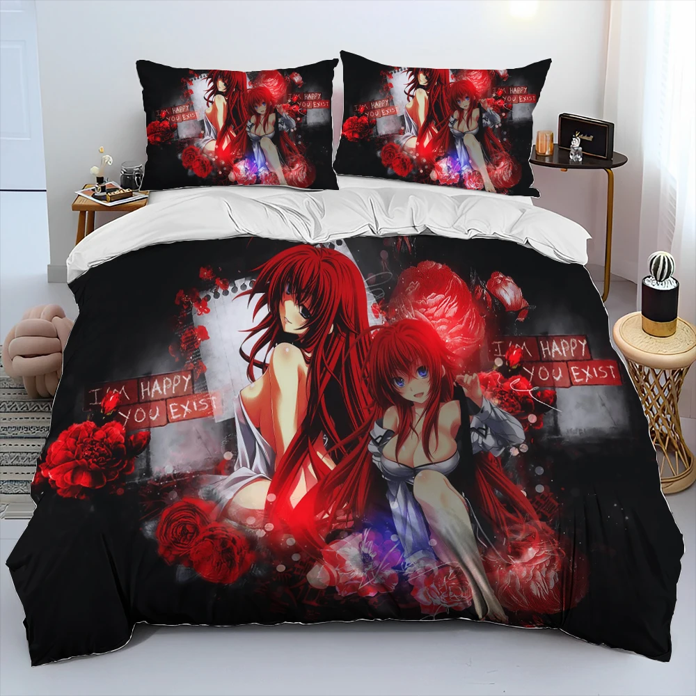 

Sexy Girl High School DxD Anime Comforter Bedding Set,Duvet Cover Bed Set Quilt Cover Pillowcase,king Queen Size Bedding Set Kid