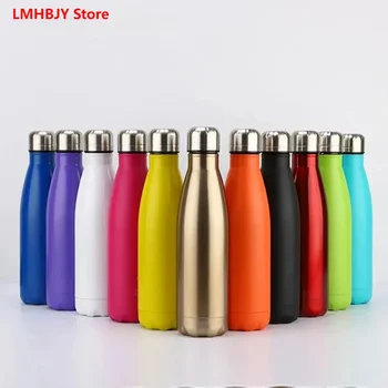 LMHBJY 350/500/750/1000ml Bottiglia d'acqua in acciaio inossidabile a doppia parete Bottiglia thermos per mantenere caldo e freddo Boccetta per vuoto isolata Sport 1