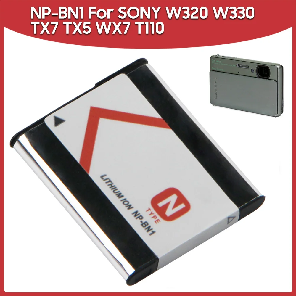 

Replacement Battery For Sony DSC-WX9 WX7 WX50 T110 T110D W520 TX55 WX7 WX100 W330 W350 J10 TX7 TX100V J20 TX20 TX66 WX150 NP-BN1