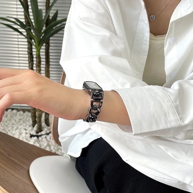 세련되고 편안한 샤오미 미 밴드를 위한 메탈 데님 체인 팔찌