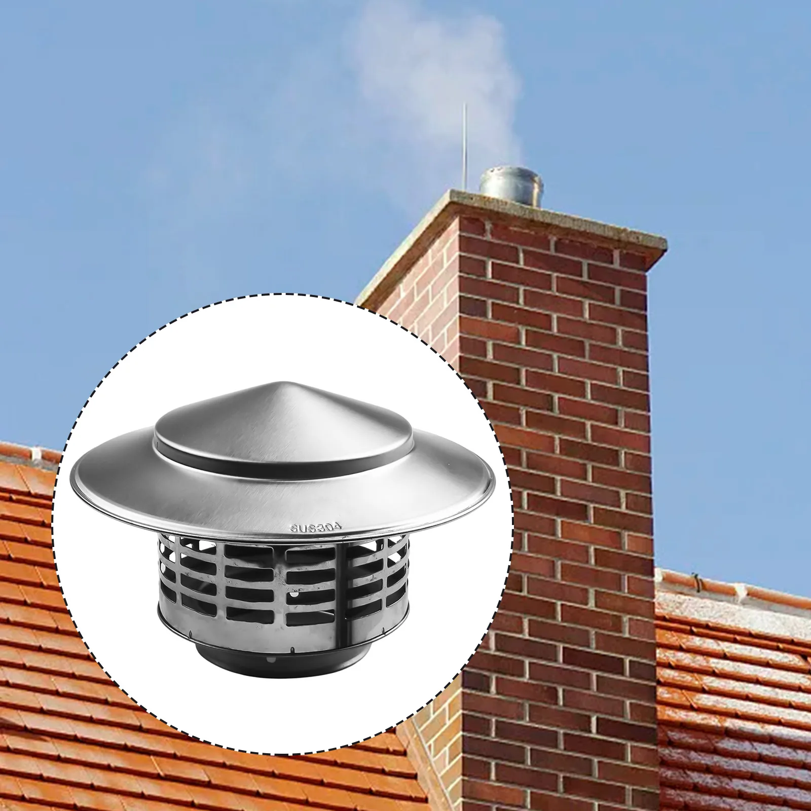 

Exhaust Chimney Cap Air Extraction Hoods Outlet Roof Pipe Stainles Steel Wall Fresh Air Chimney Cap Chimneys Exhaust Hood