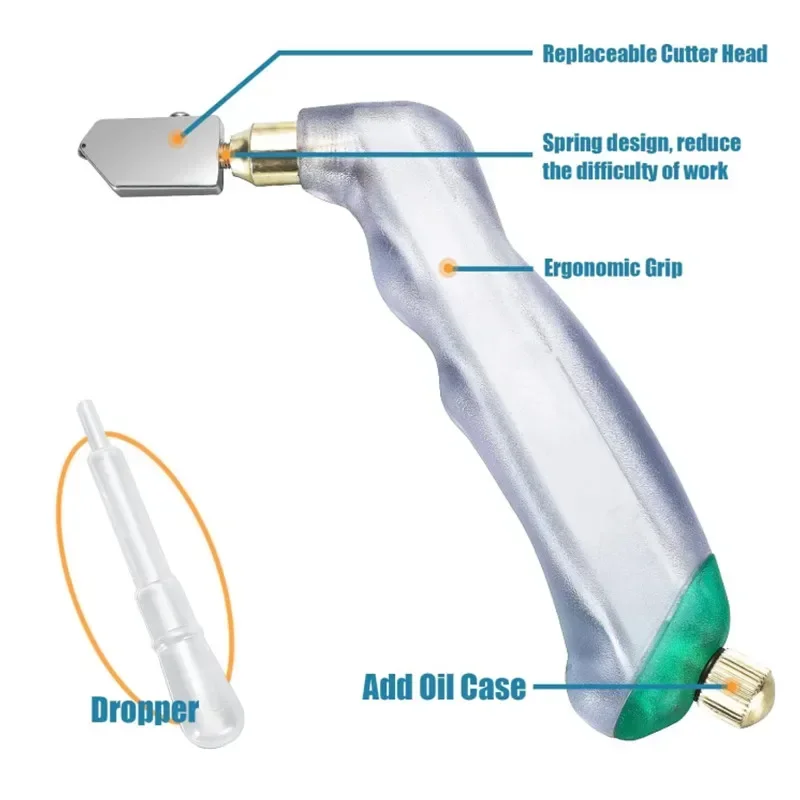 Profissional Diamond Glass Cutter Set, Divisor De Telha De Alta Resistência, Ferramenta De Corte De Telha Manual