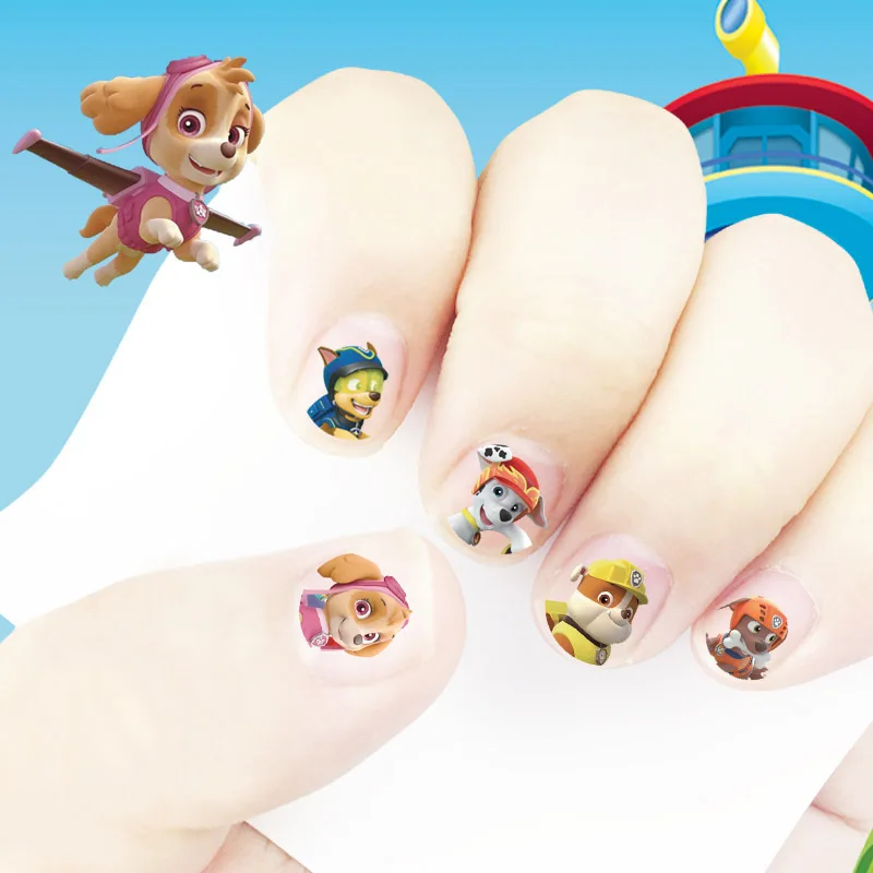 Paw Patrol Adesivi Per Unghie Per Bambini Divertimento Gioca Infanzia Guangwangwang Team Kindergarten Reward Nail Stickers A Caso Un Pezzo