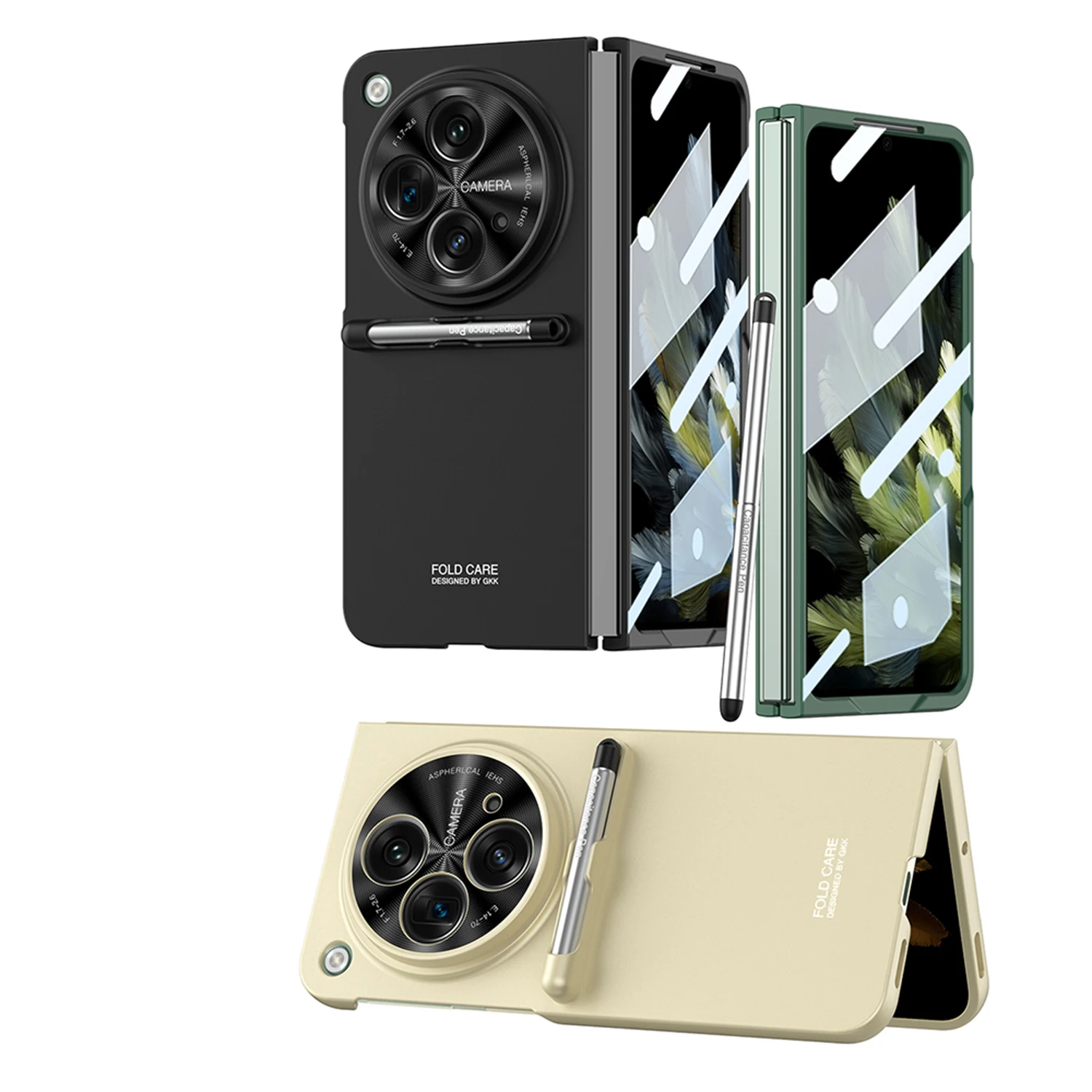 For OPPO Find N3 Case Pen Holder Matte Phone Cover Shockproof Protective Shell Screen Film Cases For Find N3 Funda