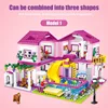ZKZC 1018pcs City 1 Change 3 Summer Double-storey Villa House Building Blocks Friends Garden Flower Figures Bricks Toys Girls 3