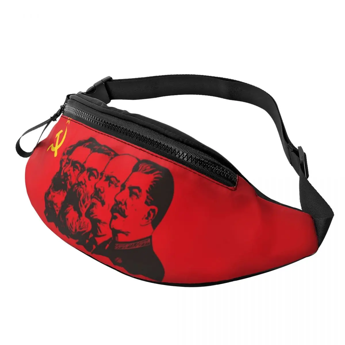 

Communist Flag Marx Engels Lenin And Stalin Fanny Pack Cool CCCP USSR Communism Crossbody Waist Bag Running Phone Money Pouch